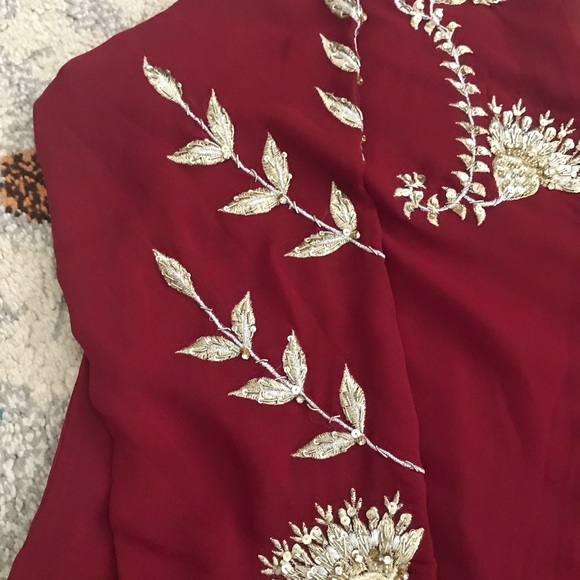 3 piece red/maroon Pakistani outfit - Picture 4 of 9